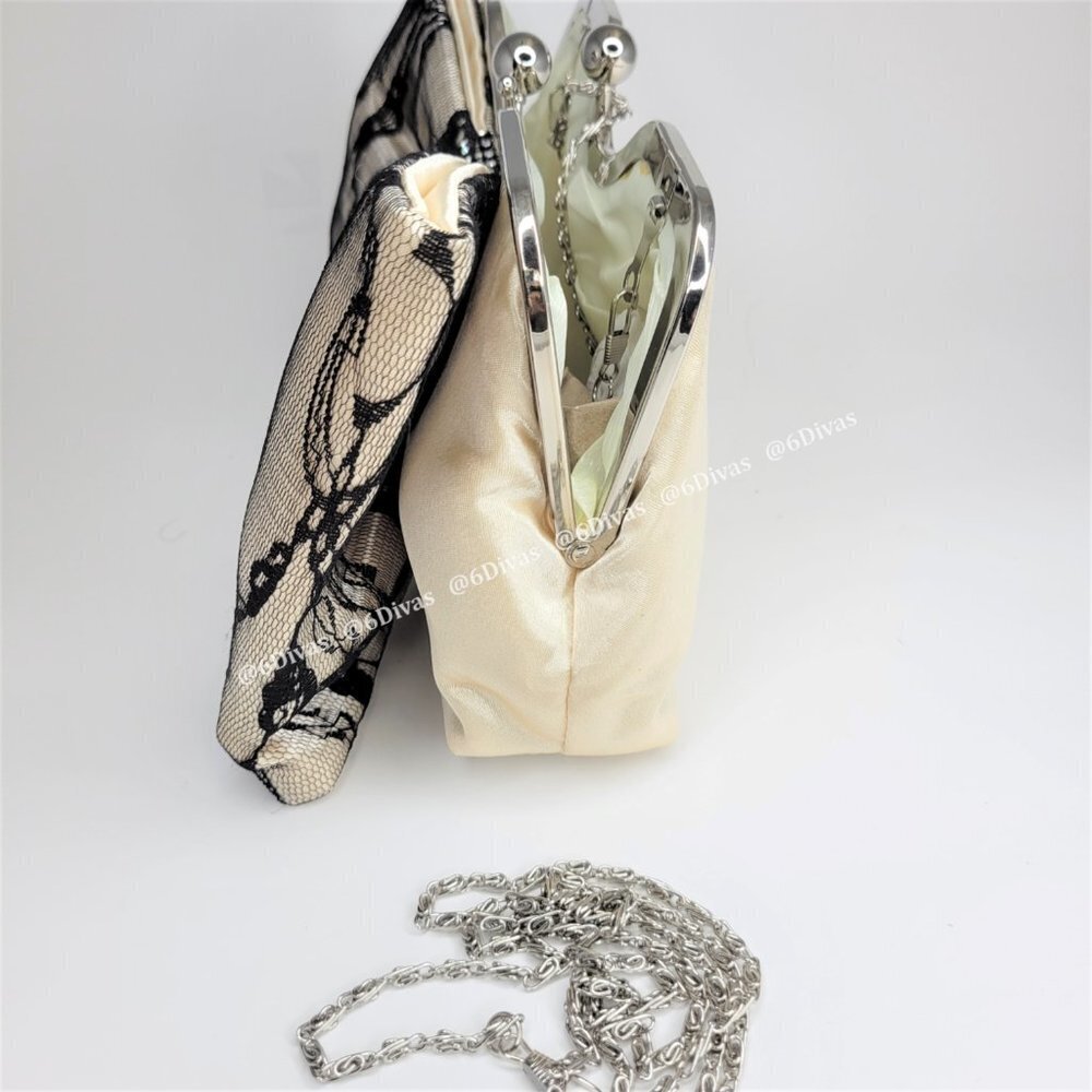 Beige Evening Purse, Cocktail Purse - Picture 4 of 10